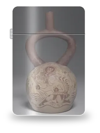 Vaso moche con corridori di Americhe antiche · Ande e Olmechi – cover d’arte per inserto di accendino