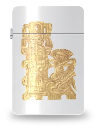 Ornamento d’oro con serpente piumato di Americhe antiche · Aztechi – cover d’arte per inserto di accendino