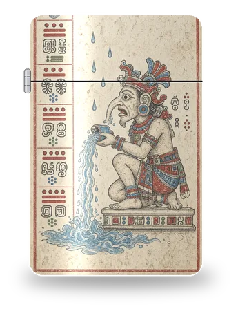 Codice di Dresda · Chaak, dio della pioggia di Americhe antiche · Maya – cover d’arte per inserto di accendino