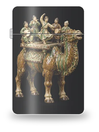Cammello sancai Tang con musicisti di Civiltà antiche · Cina antica – cover d’arte per inserto di accendino