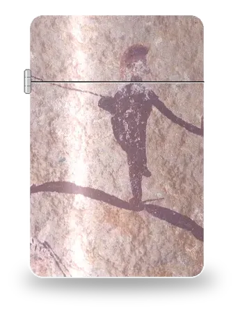 Arte rupestre san · Il cacciatore di Civiltà antiche · Arte rupestre preistorica – cover d’arte per inserto di accendino