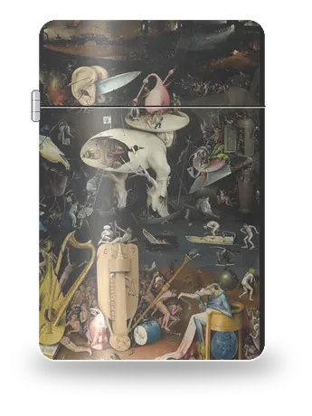 Le Jardin des délices, triptyque : volet droit (Enfer) de Jérôme Bosch – boîtier d’art pour insert de briquet