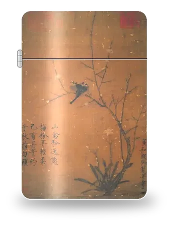 Susino d’inverno e uccelli di Zhao Ji (imperatore Huizong) – cover d’arte per inserto di accendino