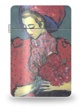 Ragazza con peonie di Alexej von Jawlensky – cover d’arte per inserto di accendino