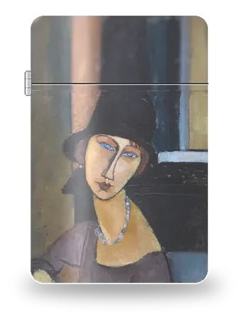 Jeanne Hébuterne con cappello e collana di Amedeo Modigliani – cover d’arte per inserto di accendino