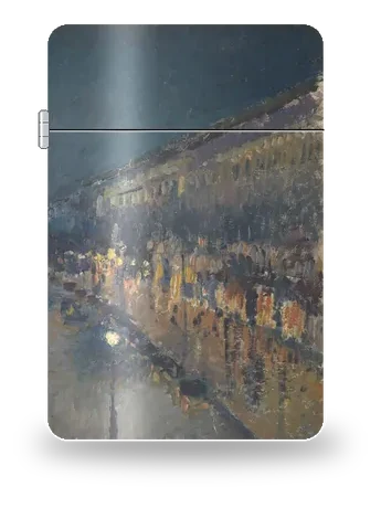 Boulevard Montmartre di notte di Camille Pissarro – cover d’arte per inserto di accendino