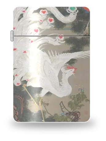 Fenice bianca e vecchio pino di Itō Jakuchū – cover d’arte per inserto di accendino