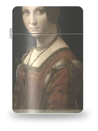 La Belle Ferronnière di Leonardo da Vinci – cover d’arte per inserto di accendino