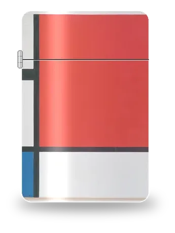 Composizione con rosso, blu e giallo di Piet Mondrian – cover d’arte per inserto di accendino