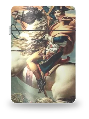 Napoleone attraversa il passo del Gran San Bernardo di Jacques-Louis David – cover d’arte per inserto di accendino