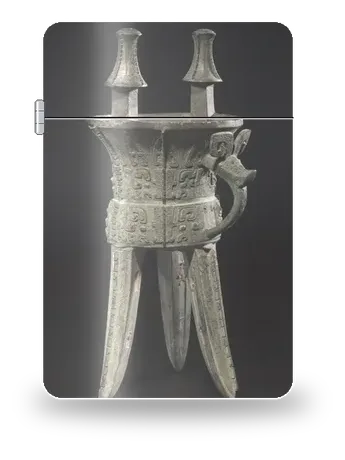 Vaso da vino (jia) di Xia–Shang e Zhou occidentali – cover d’arte per inserto di accendino