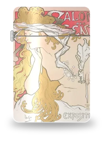 Salon des Cent (20ª mostra) di Alphonse Mucha – cover d’arte per inserto di accendino