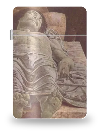 Cristo morto nel sepolcro e tre dolenti di Andrea Mantegna – cover d’arte per inserto di accendino