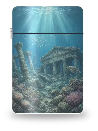 La città sotto il mare di Atlantide · La città sommersa – cover d’arte per inserto di accendino