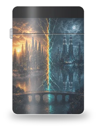 Città della frattura a specchio di Viaggi della zattera stellare · Universi paralleli – cover d’arte per inserto di accendino