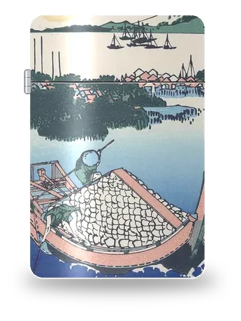 Tsukudajima nella provincia di Musashi di Katsushika Hokusai – cover d’arte per inserto di accendino