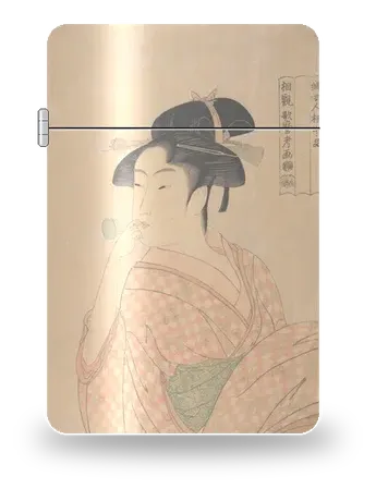 Giovane donna che soffia in un poppin di Kitagawa Utamaro – cover d’arte per inserto di accendino